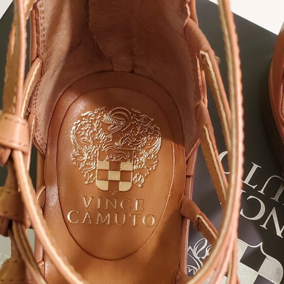 Vince Camuto Lendrila Gladiator Sandals Light Cognac 7.5 M - Picture 3 of 6